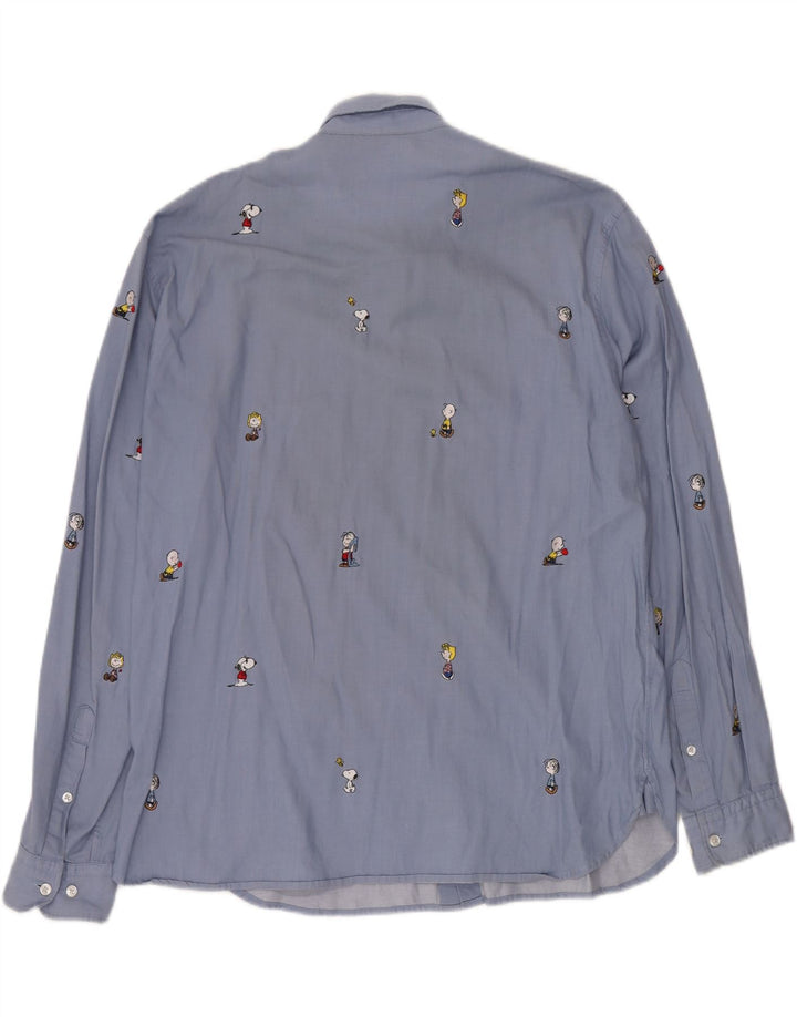 HUGO BOSS Chemise Peanuts XL Bleu Coton Homme