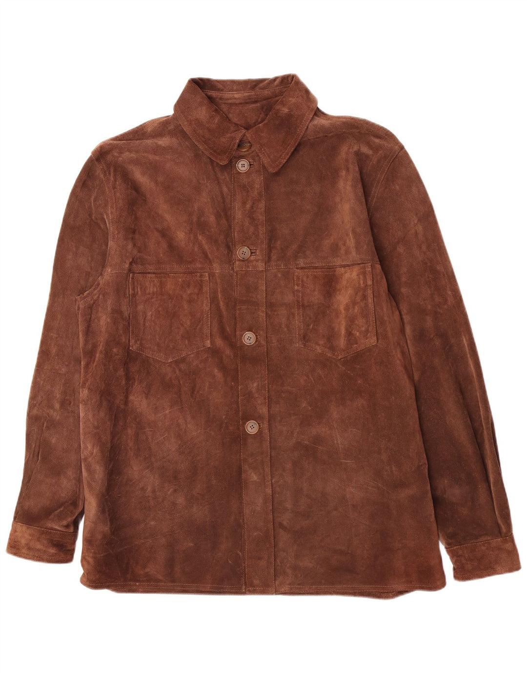 Chemise en daim homme vintage IT 50 marron moyen