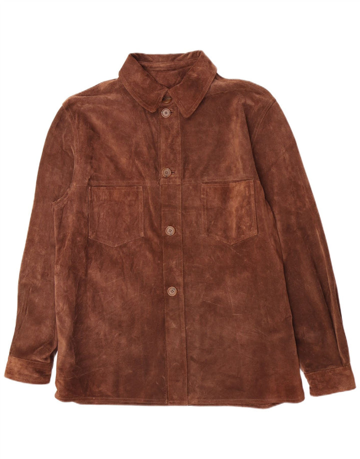 Chemise en daim homme vintage IT 50 marron moyen
