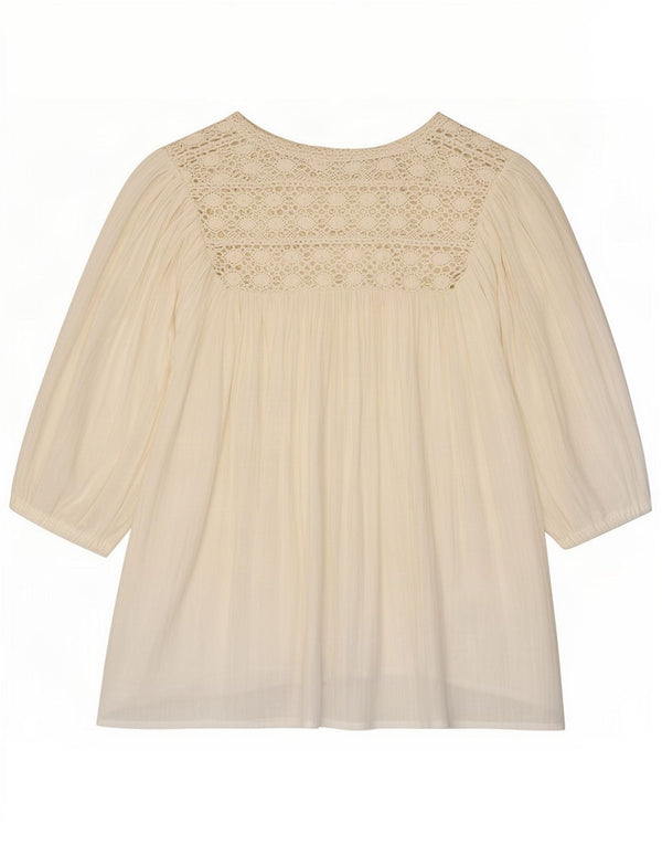 John Lewis Chemisier week-end à manches 3/4 pour femme UK 12 en coton blanc moyen