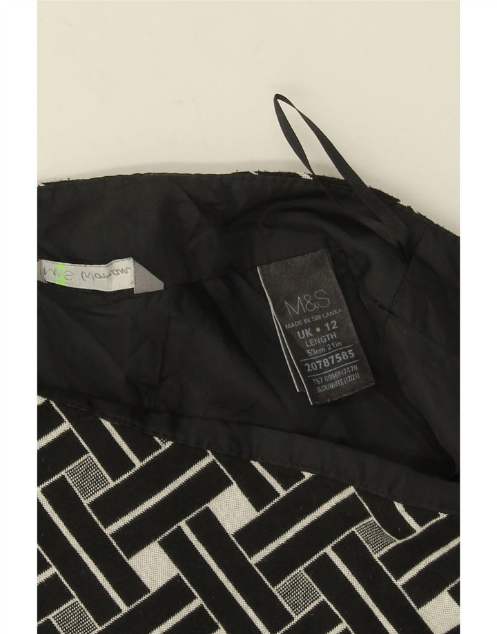 Marks & Spencer Jupe droite pour femme UK 12 Medium W32 Noir Géométrique