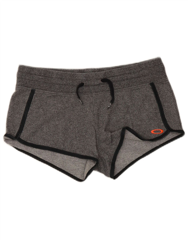 vintage Womens Sport Shorts UK 14 Moyen Gris Moucheté