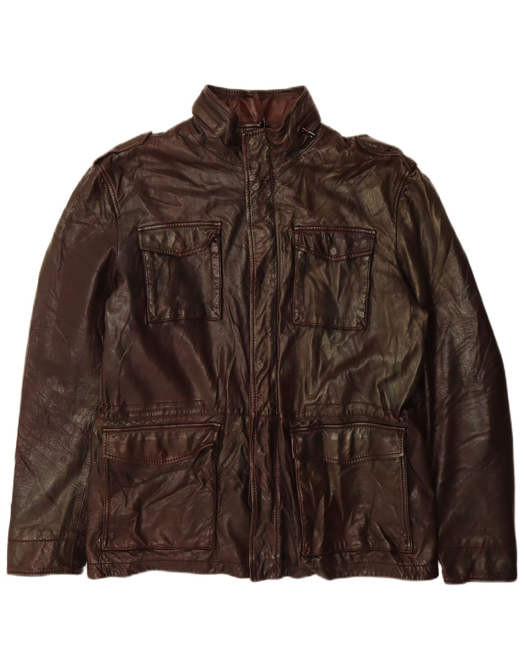 Veste en cuir homme vintage IT 54 2XL Cuir marron