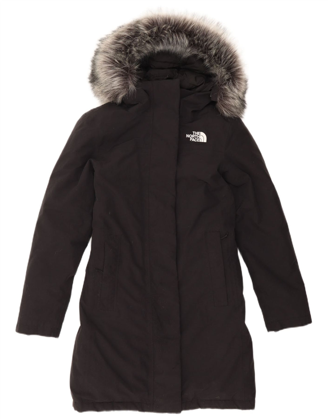 THE NORTH FACE Manteau matelassé à capuche surdimensionné pour femme UK 6 XS Nylon noir