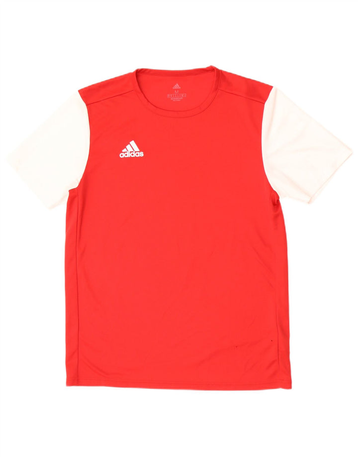 Adidas Homme Aeroready T-Shirt Top Rouge Moyen Polyester Colorblock