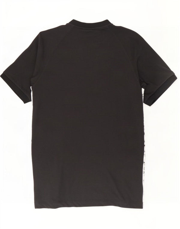 Adidas T-shirt graphique pour hommes, petit haut en polyester color block noir