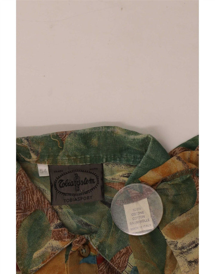 vintage Chemise pull à manches courtes pour hommes IT 54 XL Floral multicolore