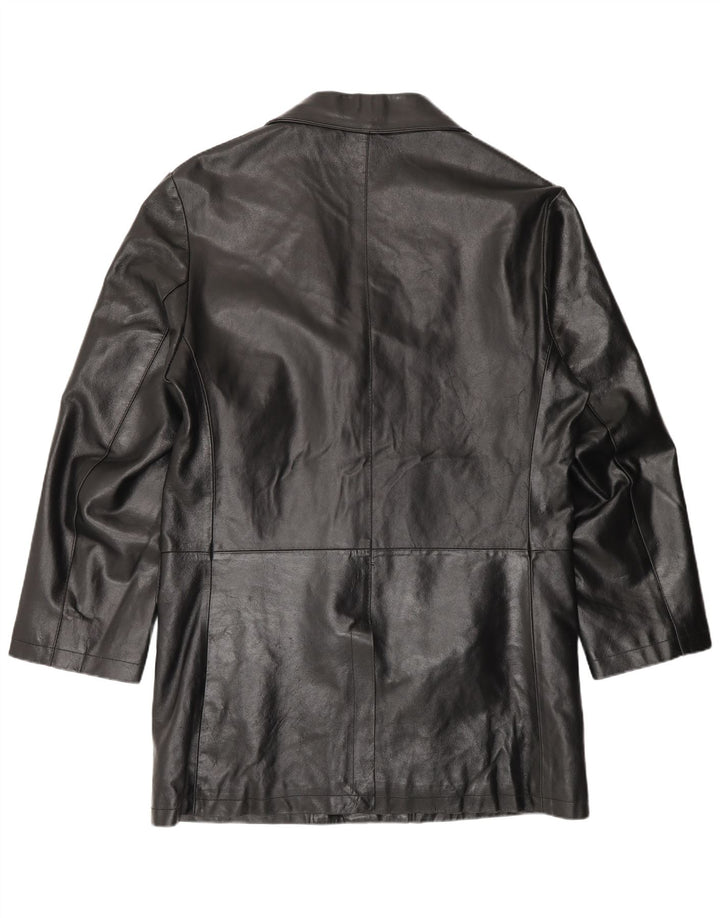 Manteau en cuir homme vintage IT 56 3XL Cuir noir