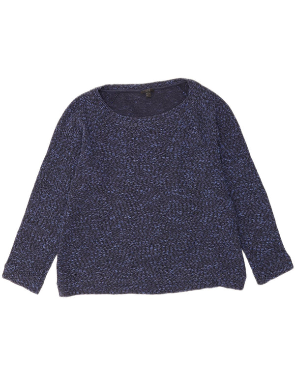 Cos Pull surdimensionné à col bateau pour femme UK 16 Grand Bleu marine moucheté