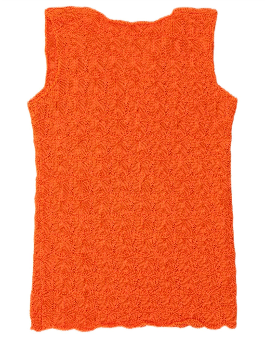 vintage Womens Vest Débardeur UK 14 Orange Moyen