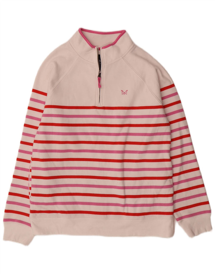 Crew Clothing Sweat-shirt pour femme UK 12 Medium Multicolore Rayé