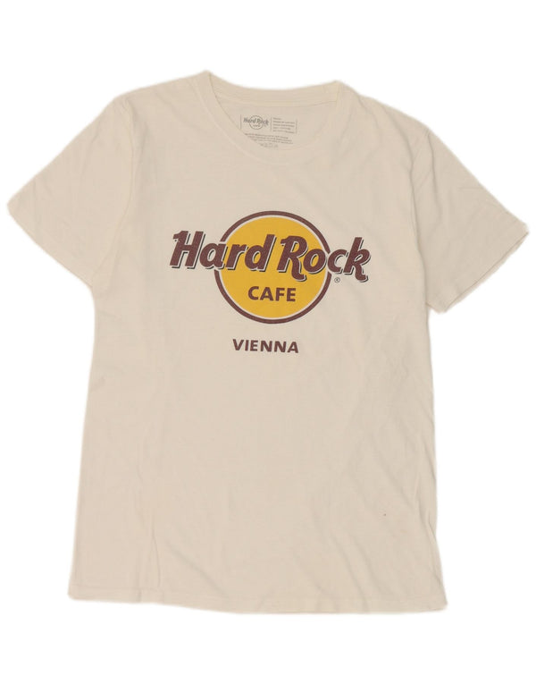 Hard Rock Cafe Hommes Vienne Graphique T-Shirt Haut Petit Coton Blanc