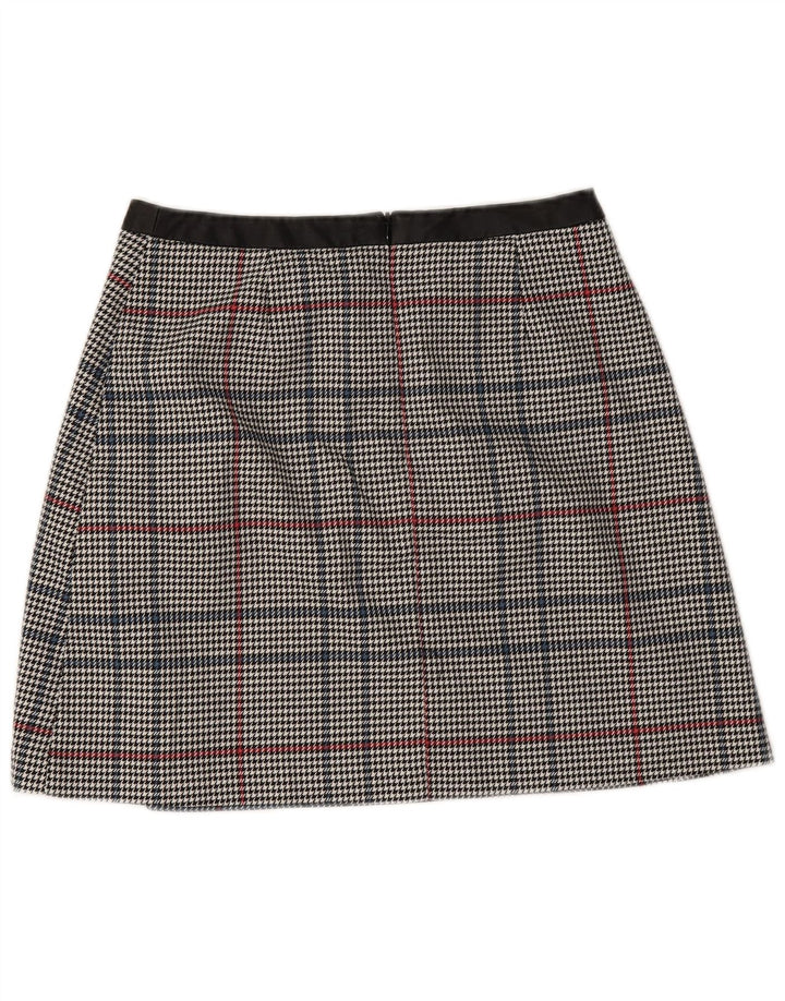 Oasis Mini-jupe femme UK 10 Small W28 Gris pied-de-poule Polyester