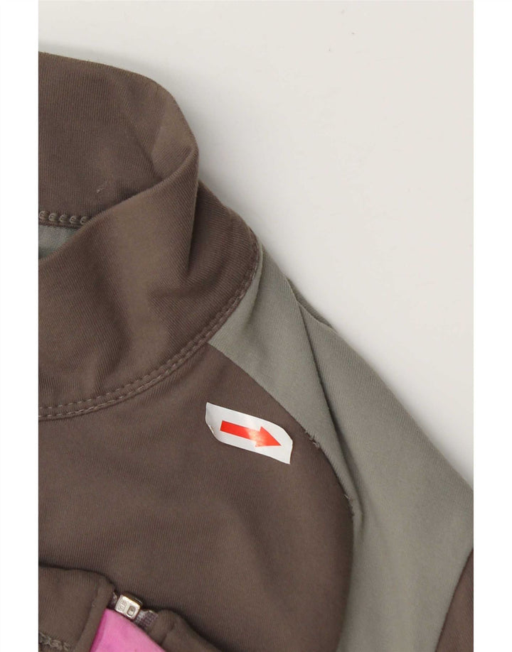 Marks & Spencer Veste de survêtement pour femme UK 14 Large Marron Colourblock