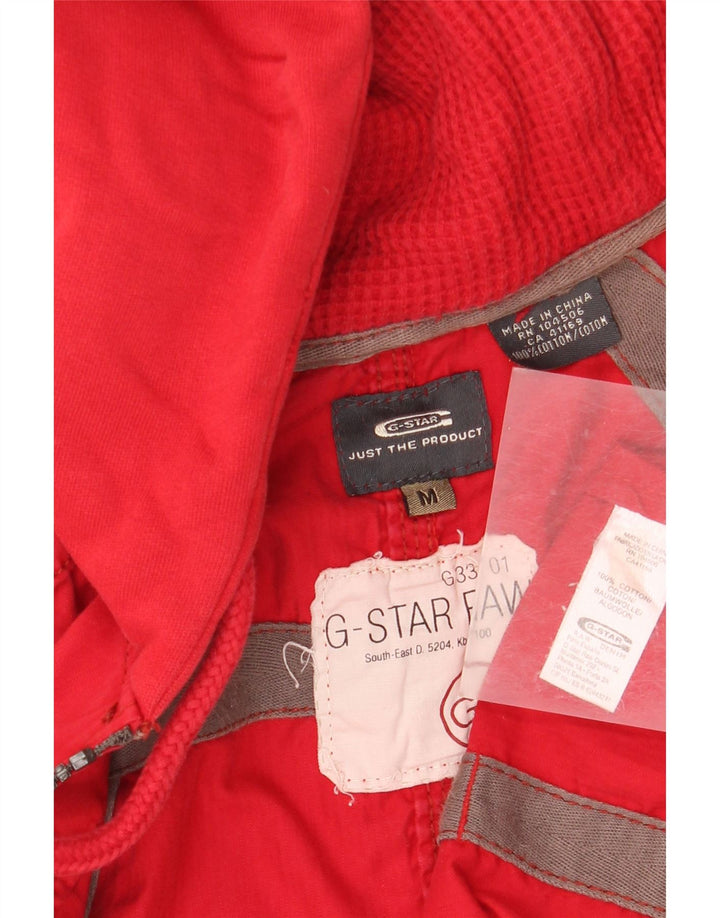 G Star Veste utilitaire à capuche pour femme UK 14 Coton rouge moyen