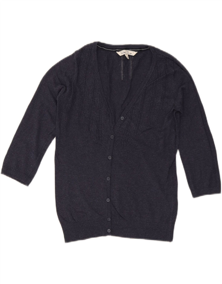 FAT FACE Cardigan à manches 3/4 pour femme UK 8 Small Bleu marine en coton