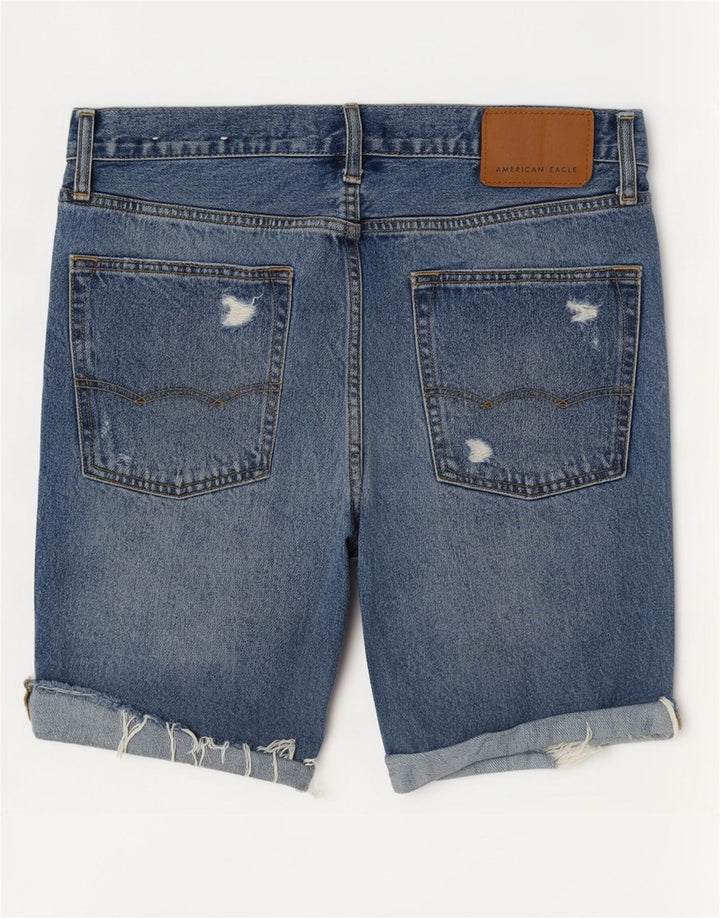 American Eagle Short en jean vieilli W31 pour homme en coton bleu moyen