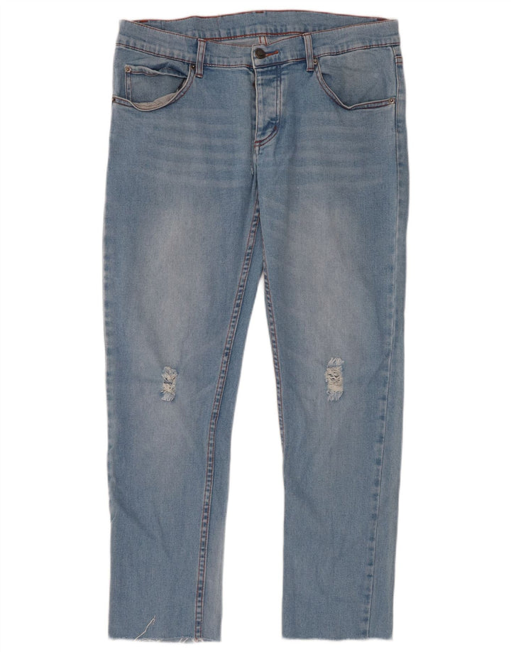 CHEAP MONDAY Jean Slim effet vieilli pour homme W32 L28 bleu coton