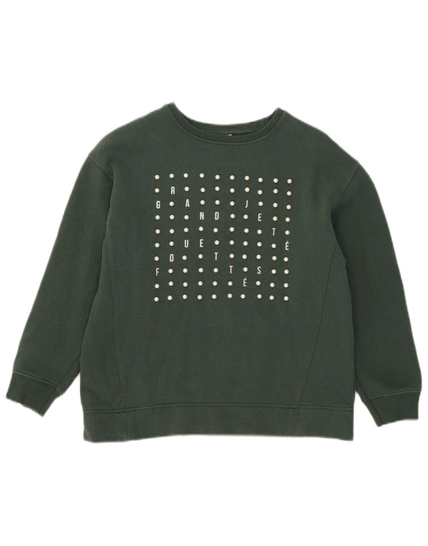 Zara Sweat-shirt graphique fille 9-10 ans Vert Coton