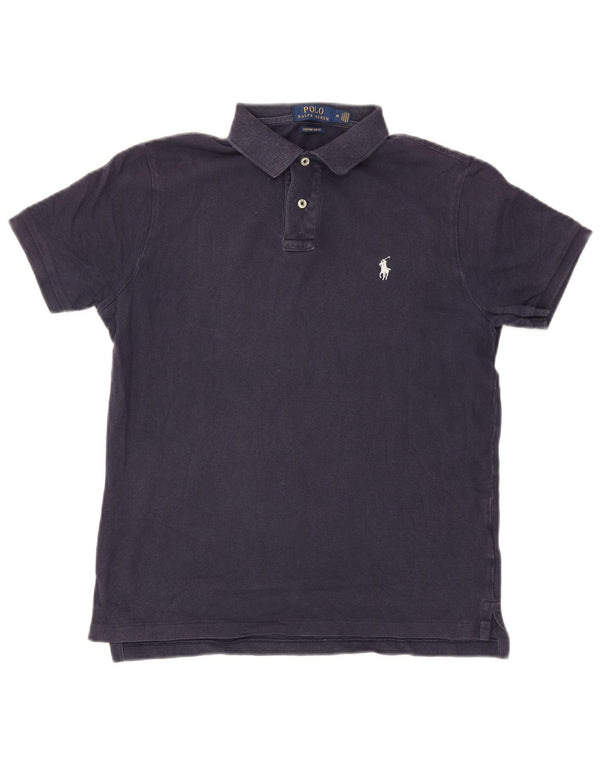 Polo Ralph Lauren Chemise Slim Fit personnalisée pour hommes en coton bleu marine moyen
