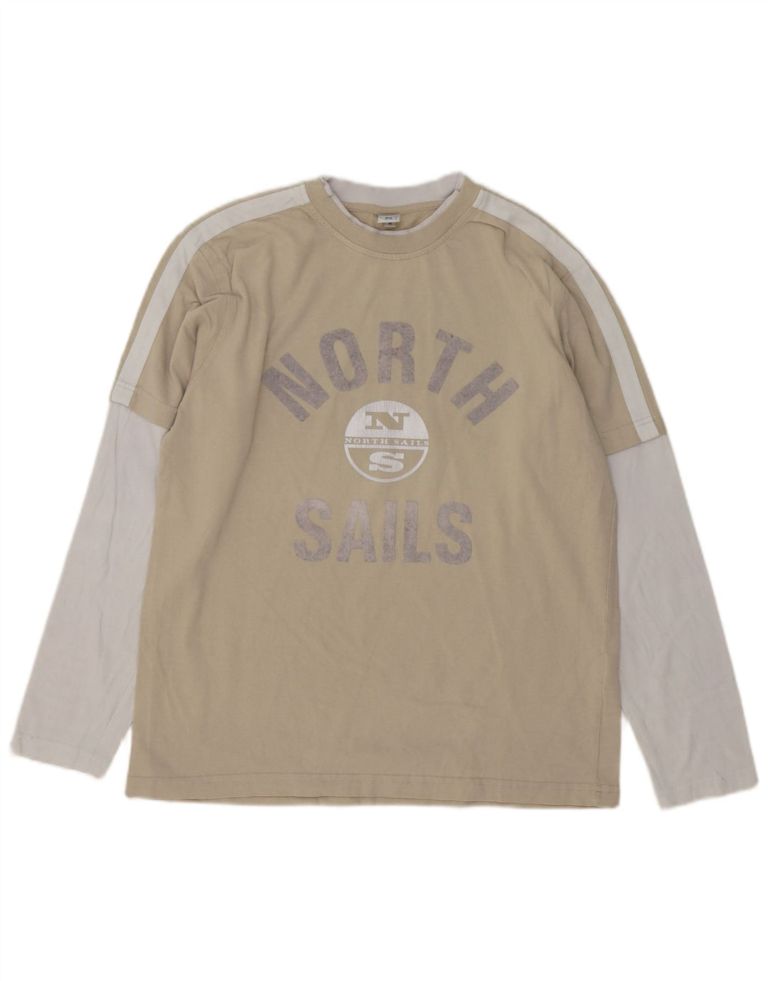 North Sails Haut graphique à manches longues pour homme en coton color block beige moyen