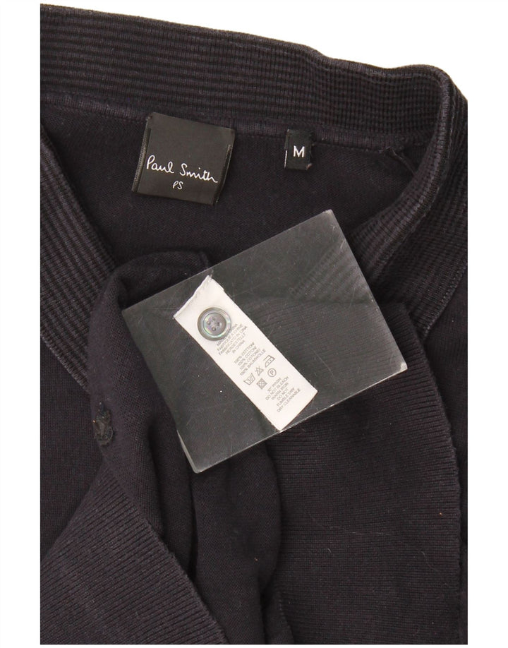 PAUL SMITH Mens Polo Neck Jumper Sweater Medium Navy Blue Cotton