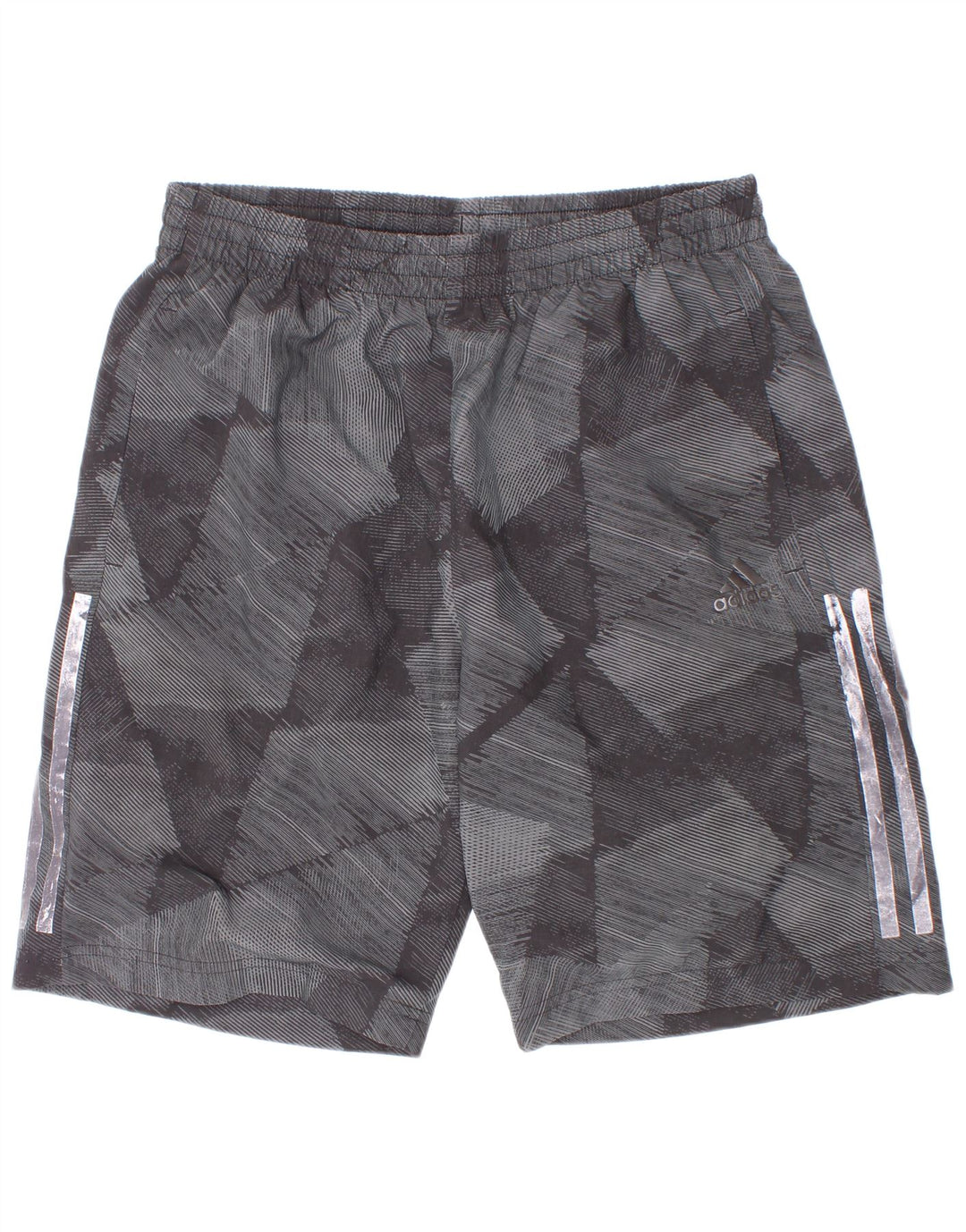 Adidas Short de Sport Climalite Garçon 13-14 Ans Gris Géométrique Polyester