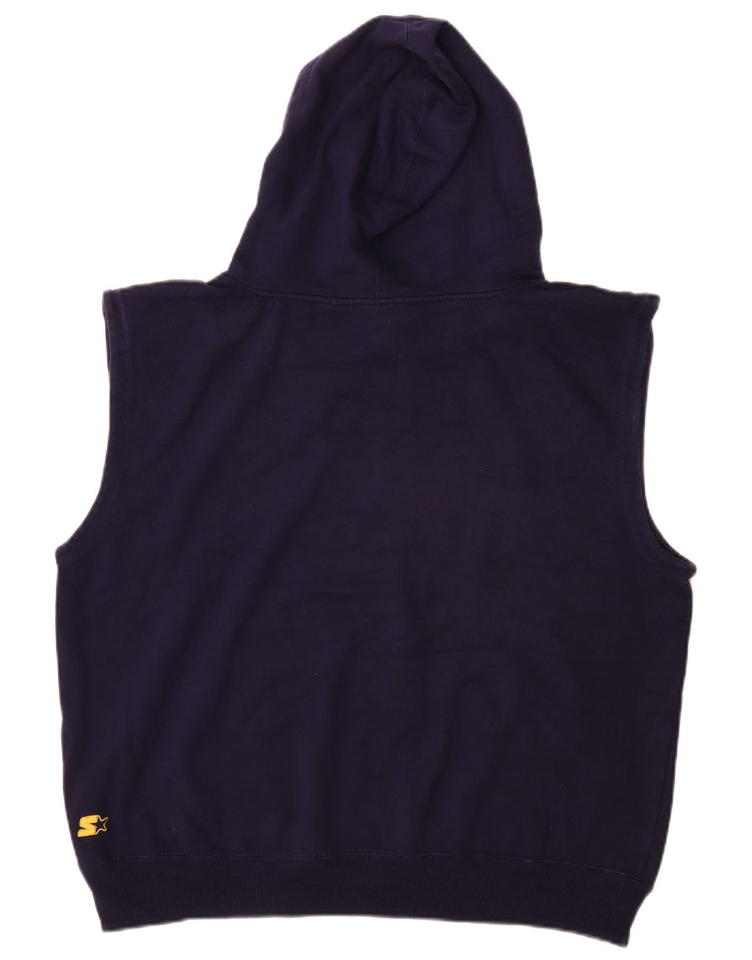 STARTER Pull à capuche graphique sans manches pour hommes, grand coton bleu marine