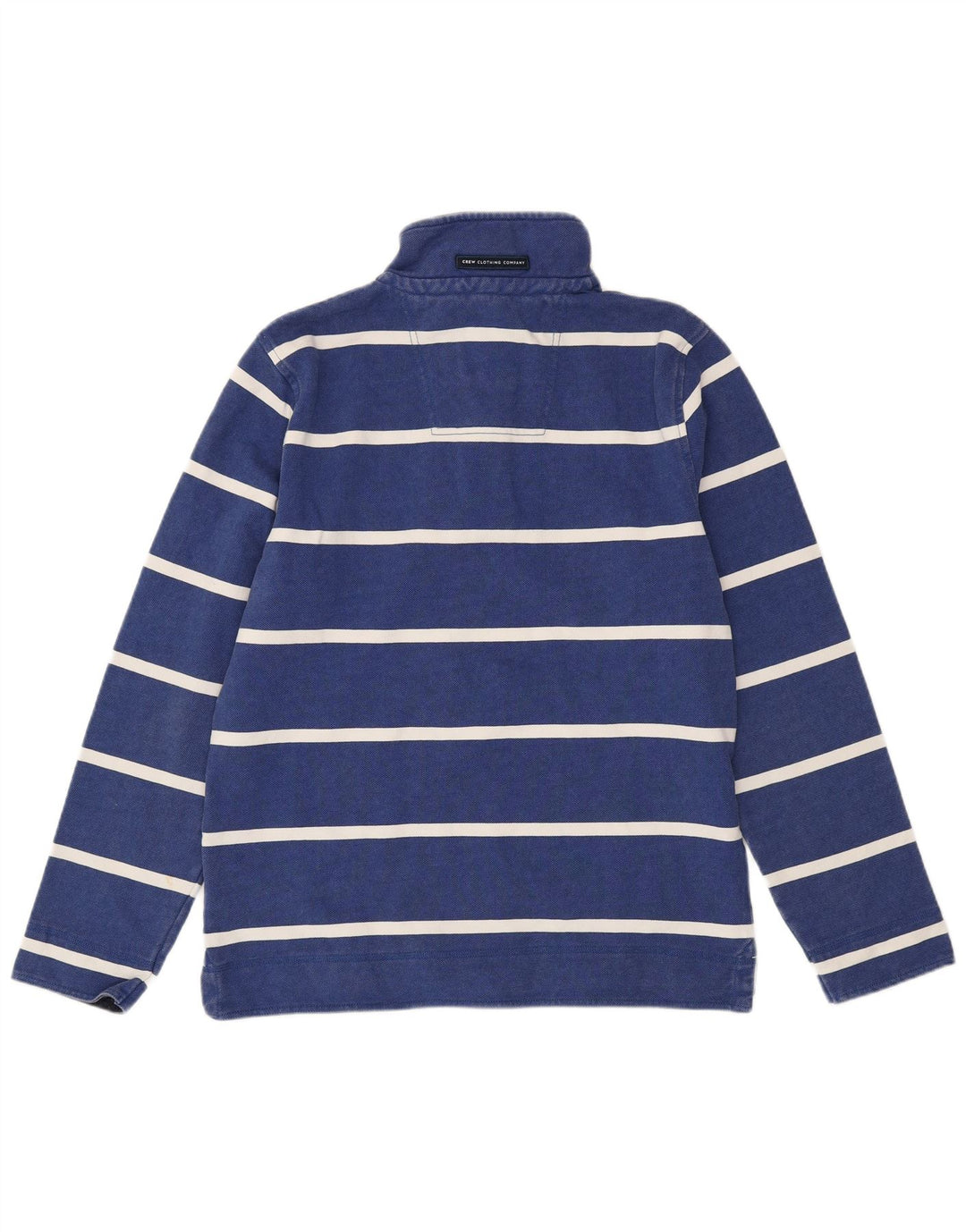 CREW CLOTHING Sweat-Shirt à Col Boutonné pour Homme Rayé Bleu Moyen