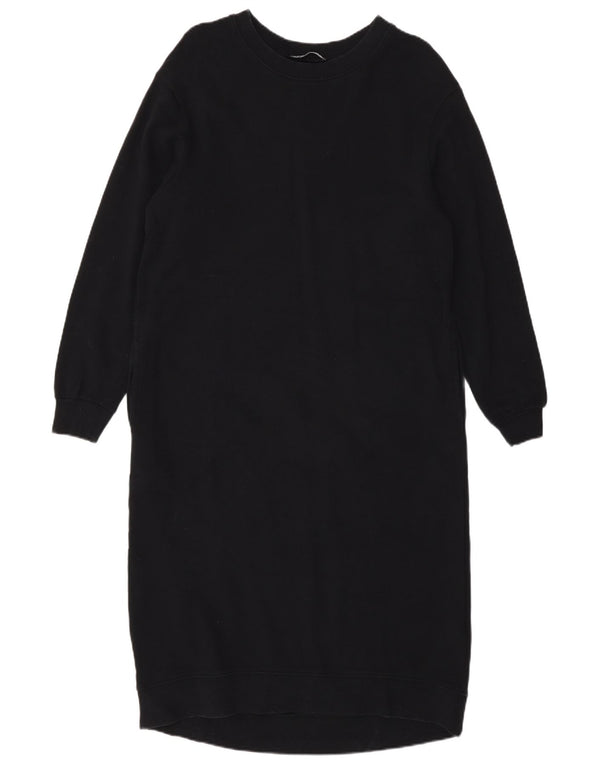 Zara Robe pull à manches longues pour femme UK 10 Petit coton noir