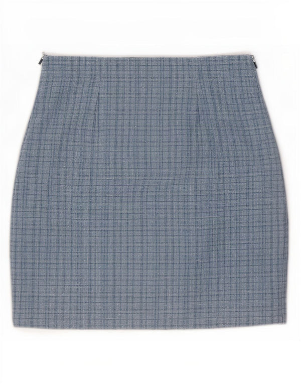 Guess Mini jupe femme UK 10 Small W28 bleu à carreaux en polyester