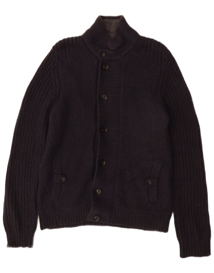 TED BAKER Pull Cardigan Homme Taille 4 Grand Coton Bleu Marine