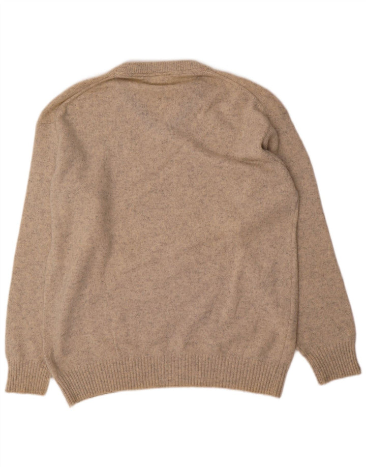 Murphy & Nye Pull col V pour homme en laine mouchetée beige