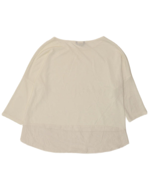 Marks & Spencer Womens Top 3/4 Sleeve UK 18 XL Off White