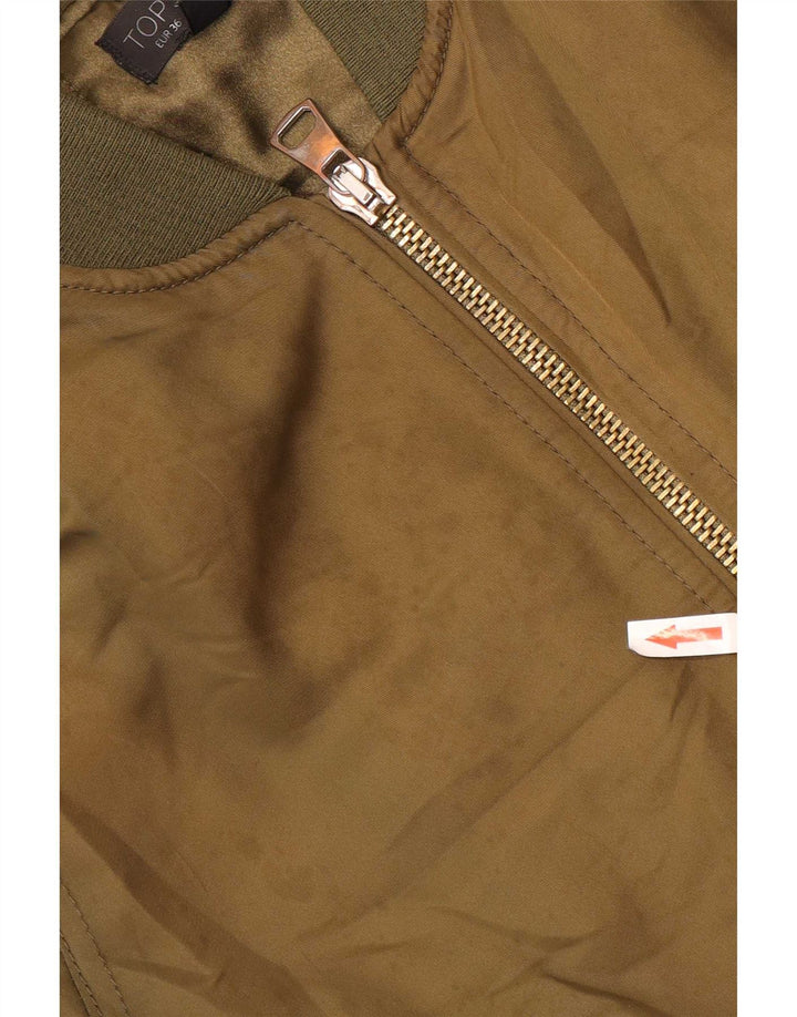 Topshop Veste Bomber Femme UK 8 Petit Kaki Polyester