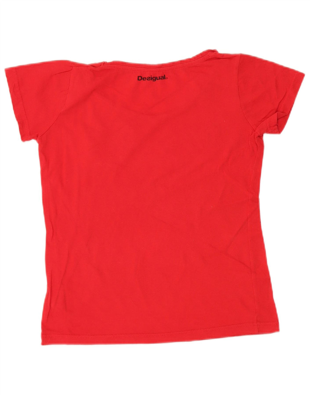 DESIGUAL T-shirt graphique pour femme UK 10 Small Rouge Coton