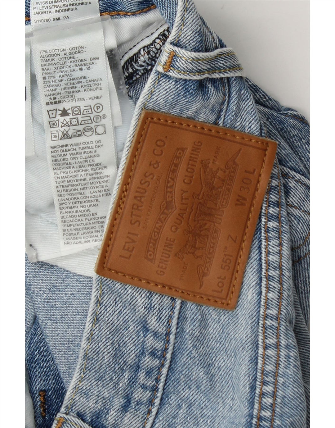 Levi's Jean Droit 551 Homme Bleu W30 L27 Coton
