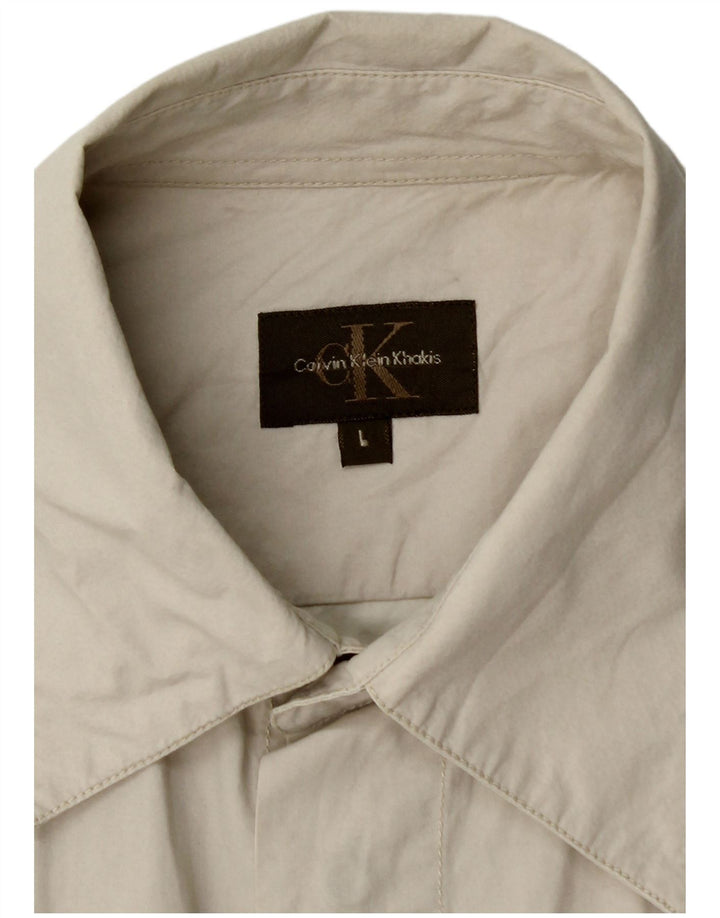 Calvin Klein Chemise Homme Large Beige Coton