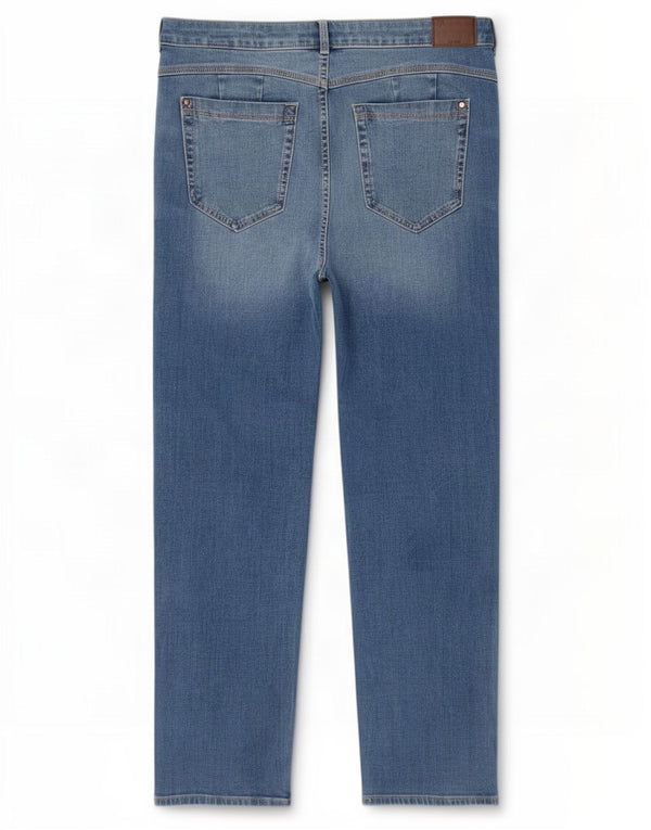 Marks & Spencer Jean droit pour femme UK 16 Large W34 L27 Bleu Coton