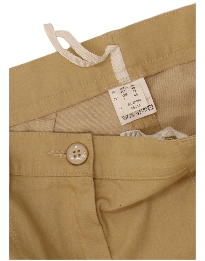 VINTAGE Pantalon décontracté droit femme UK 12 Moyen W28 L31 Coton Beige