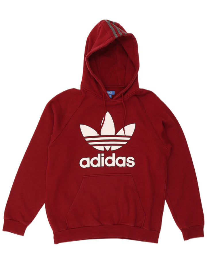 Adidas Pull à capuche graphique pour homme en coton marron moyen