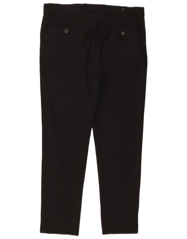 Zara Pantalon Chino Slim Homme EU 42 Large W32 L28 Noir Polyester