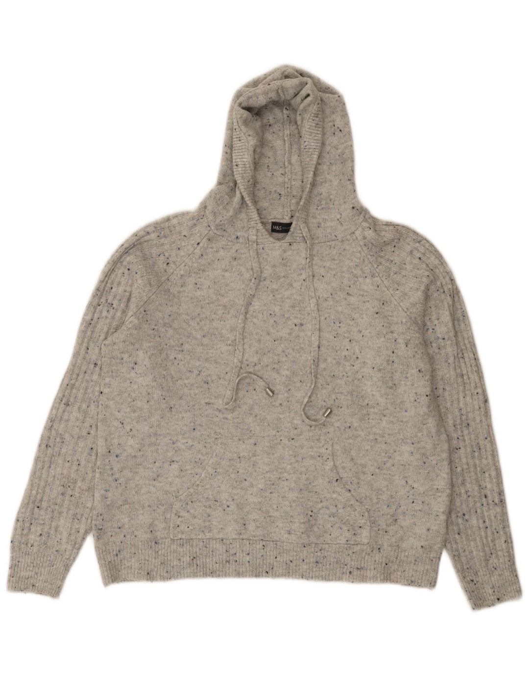 Marks & Spencer Pull à capuche pour femme UK 14 Gris moyen moucheté