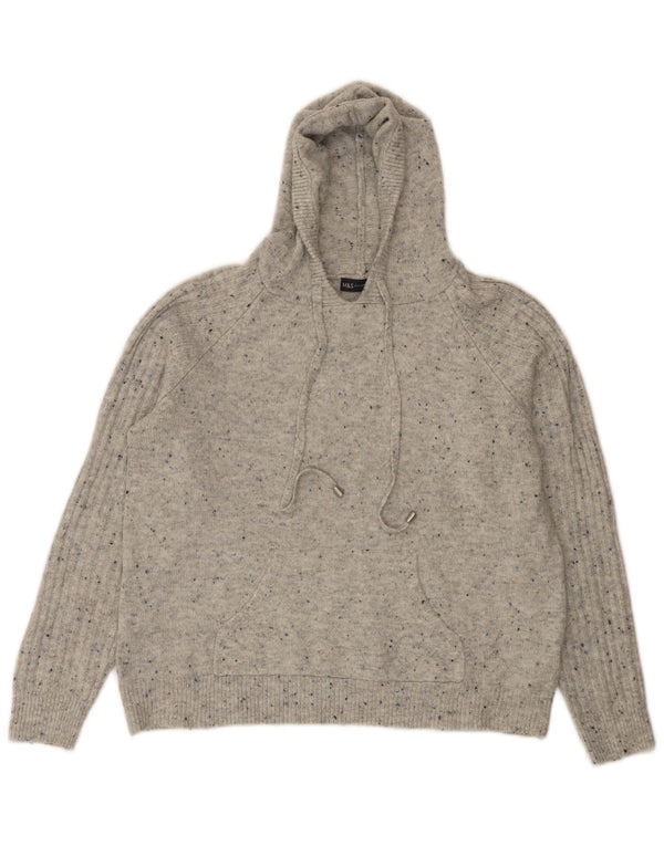 Marks & Spencer Pull à capuche pour femme UK 14 Gris moyen moucheté