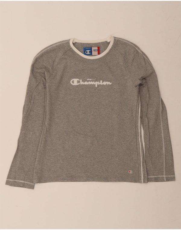 Champion Womens Heritage Classics Graphic Top Manches Longues UK 14 Large Gris