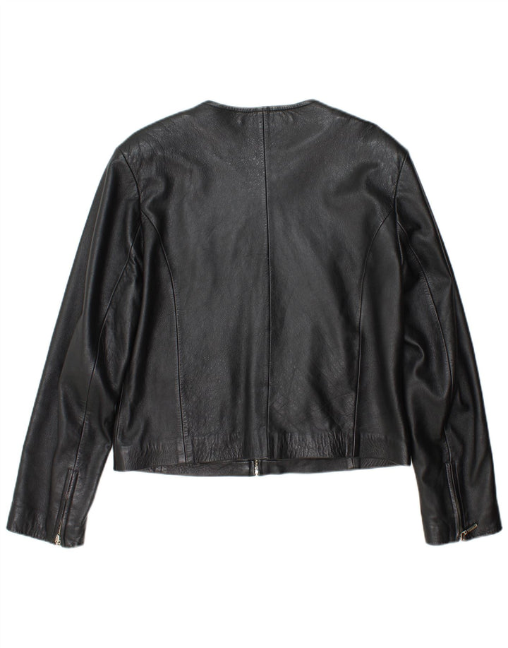 RABERG Veste en cuir crop femme EU 42 Grand cuir noir