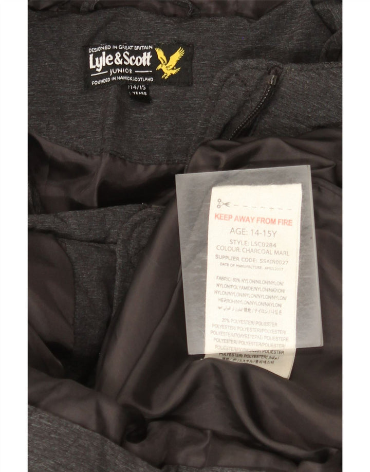 Lyle & Scott Veste matelassée à capuche garçon 14-15 ans Gris Nylon