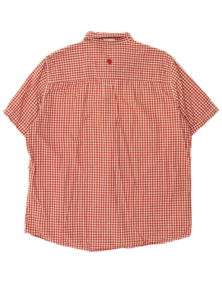 Chemise à manches courtes pour hommes Fat Face XL en coton vichy rouge