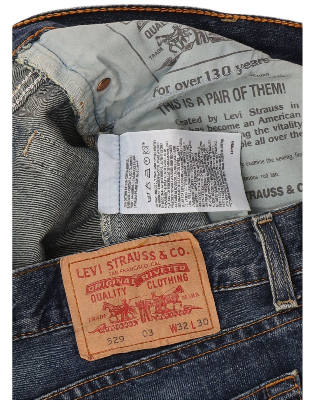 Levi's Jean évasé 529 Femme W32 L27 Bleu Coton