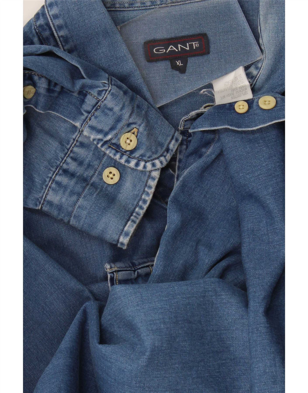 Gant Chemise en Jean XL Bleu Coton Homme